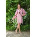 Boho Style Embroidered Classic Dress Baby Pink with Black Embroidery